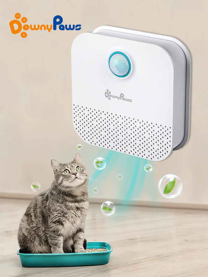 Smart Cat Litter Box Odor Eliminator β 4000mAh Rechargeable Air Purifier for Pets | Automatic Deodorizer for a Fresh, Odor-Free Home