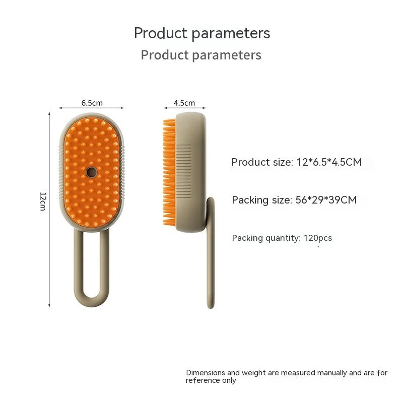 3-in-1 Electric Pet Steam Brush – Cat & Dog Grooming Comb with Spray, Massage & Hair Removal