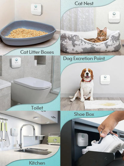 Smart Cat Litter Box Odor Eliminator – 4000mAh Rechargeable Air Purifier for Pets | Automatic Deodorizer for a Fresh, Odor-Free Home
