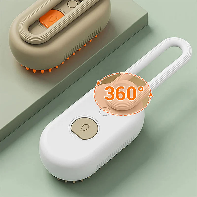 3-in-1 Electric Pet Steam Brush – Cat & Dog Grooming Comb with Spray, Massage & Hair Removal