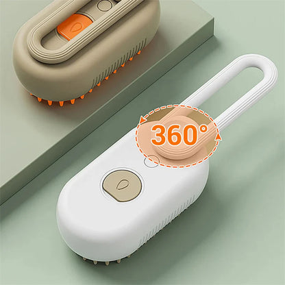 3-in-1 Electric Pet Steam Brush – Cat & Dog Grooming Comb with Spray, Massage & Hair Removal