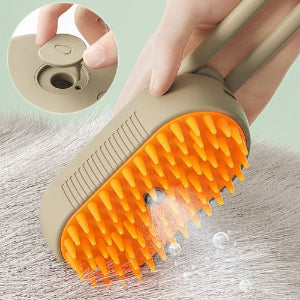 3-in-1 Electric Pet Steam Brush – Cat & Dog Grooming Comb with Spray, Massage & Hair Removal
